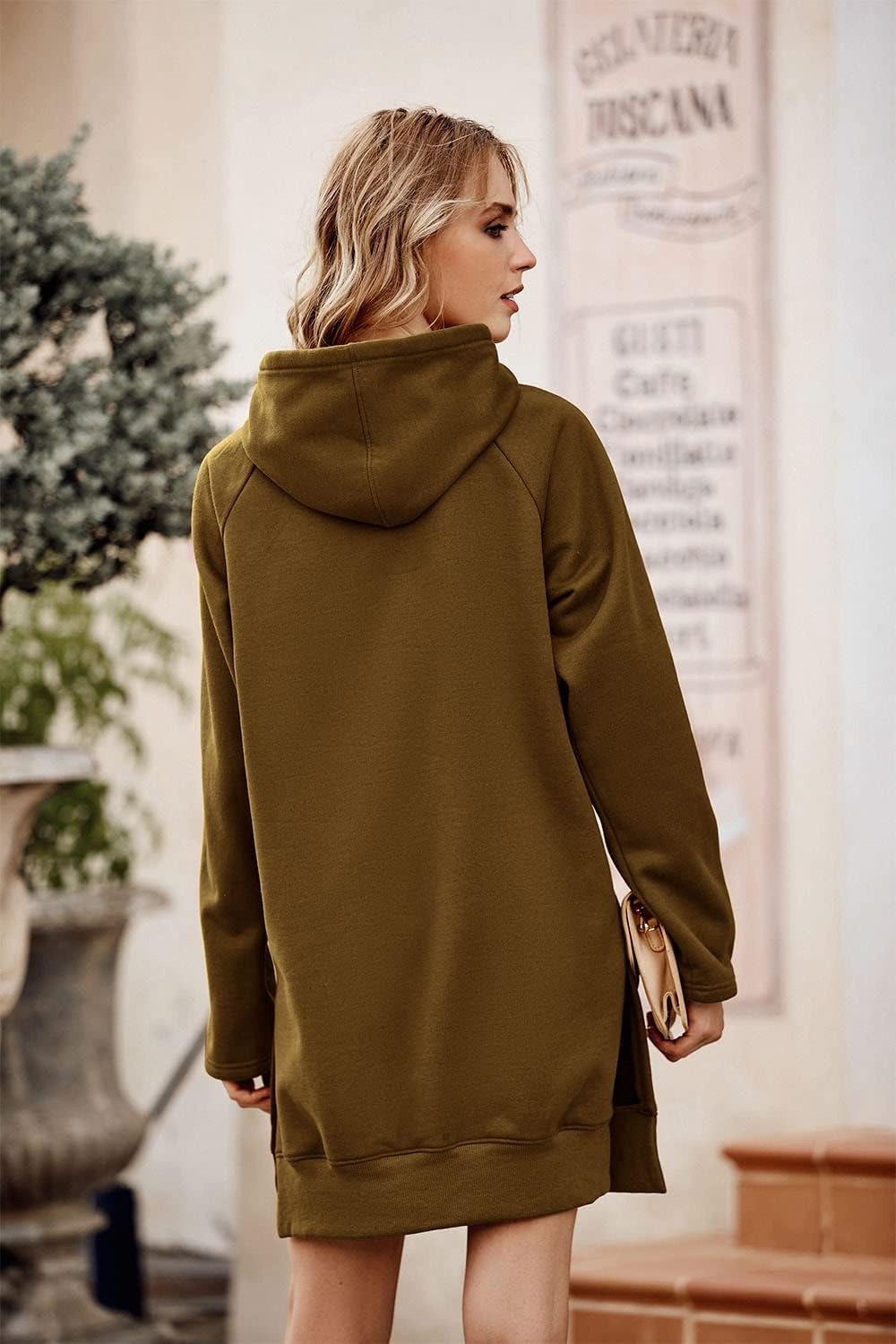 image:imagePRETTYGARDEN Sweatshirt for Women Fall Oversized Hoodie DressDark Khaki