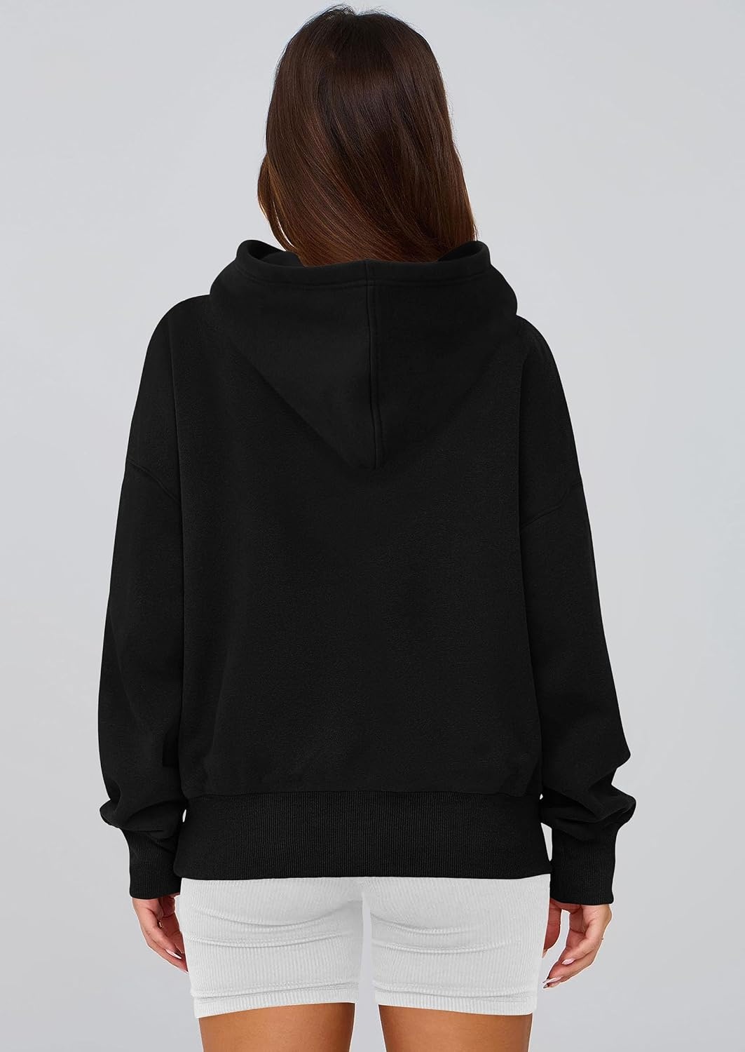 image:imagePRETTYGARDEN Womens Fall Half Zip Cropped Hoodie SweatshirtStyle 2black