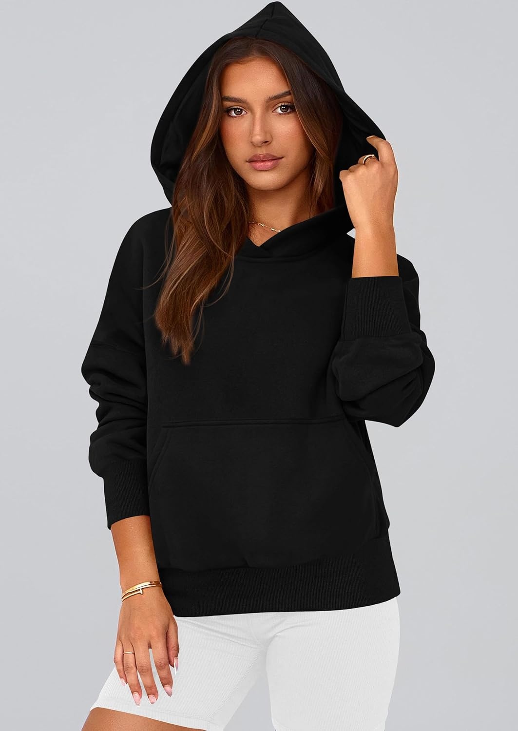 image:imagePRETTYGARDEN Womens Fall Half Zip Cropped Hoodie SweatshirtStyle 2black