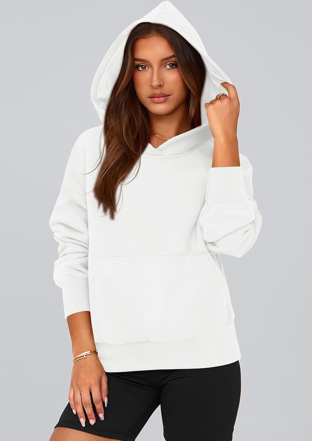 image:imagePRETTYGARDEN Womens Fall Half Zip Cropped Hoodie SweatshirtStyle 2white