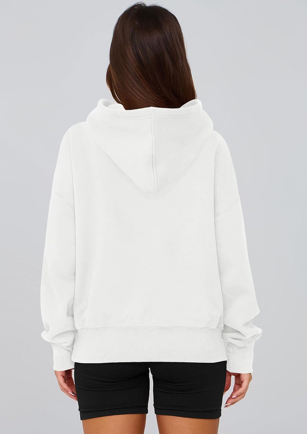 image:imagePRETTYGARDEN Womens Fall Half Zip Cropped Hoodie SweatshirtStyle 2white