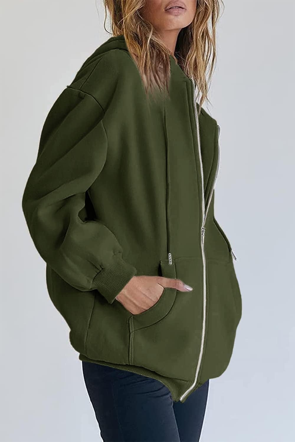 image:imagePRETTYGARDEN Womens Fall Zip Up Hoodies SweatshirtsArmy Green