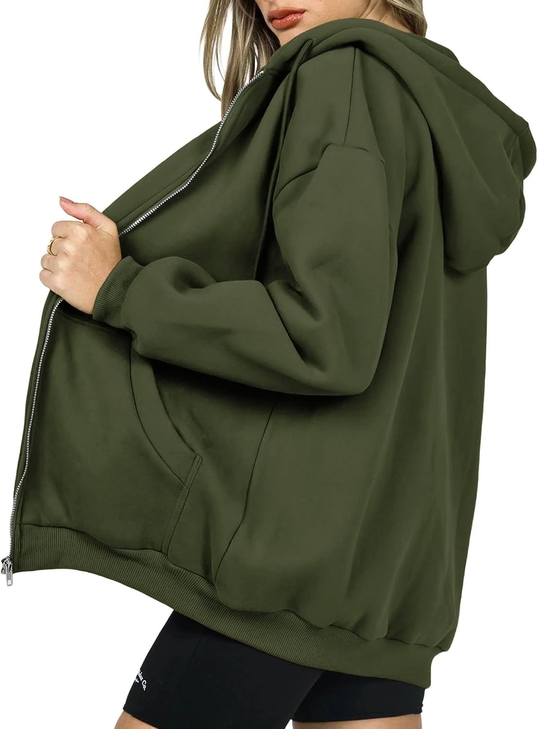 image:imagePRETTYGARDEN Womens Fall Zip Up Hoodies SweatshirtsArmy Green