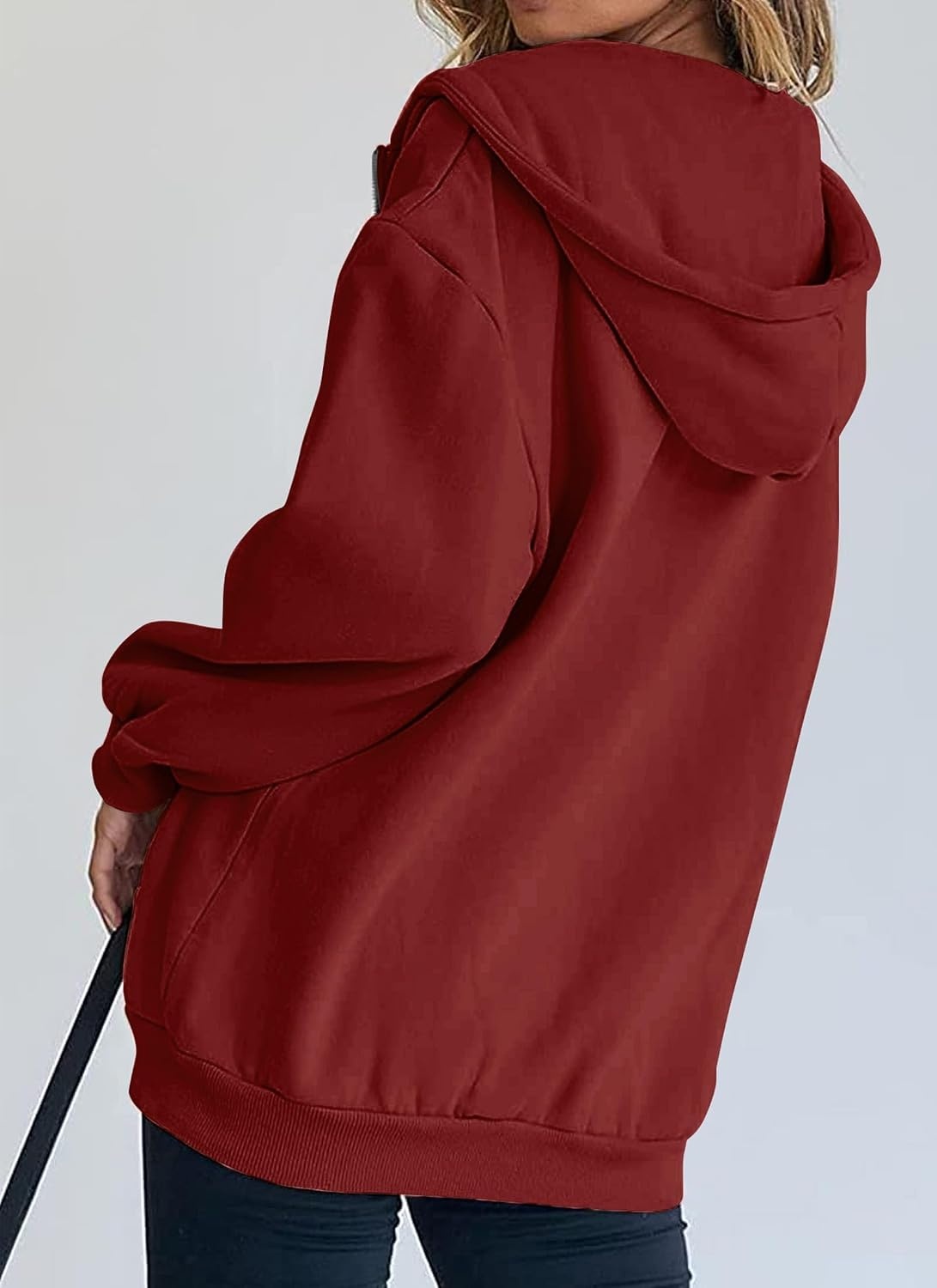image:imagePRETTYGARDEN Womens Fall Zip Up Hoodies SweatshirtsBrown Red