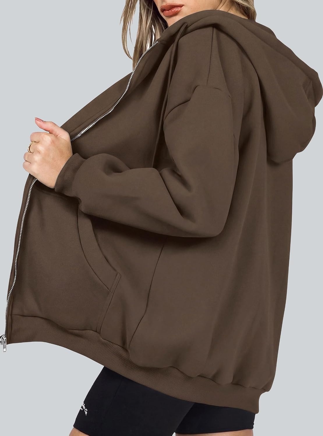 image:imagePRETTYGARDEN Womens Fall Zip Up Hoodies SweatshirtsCoffee