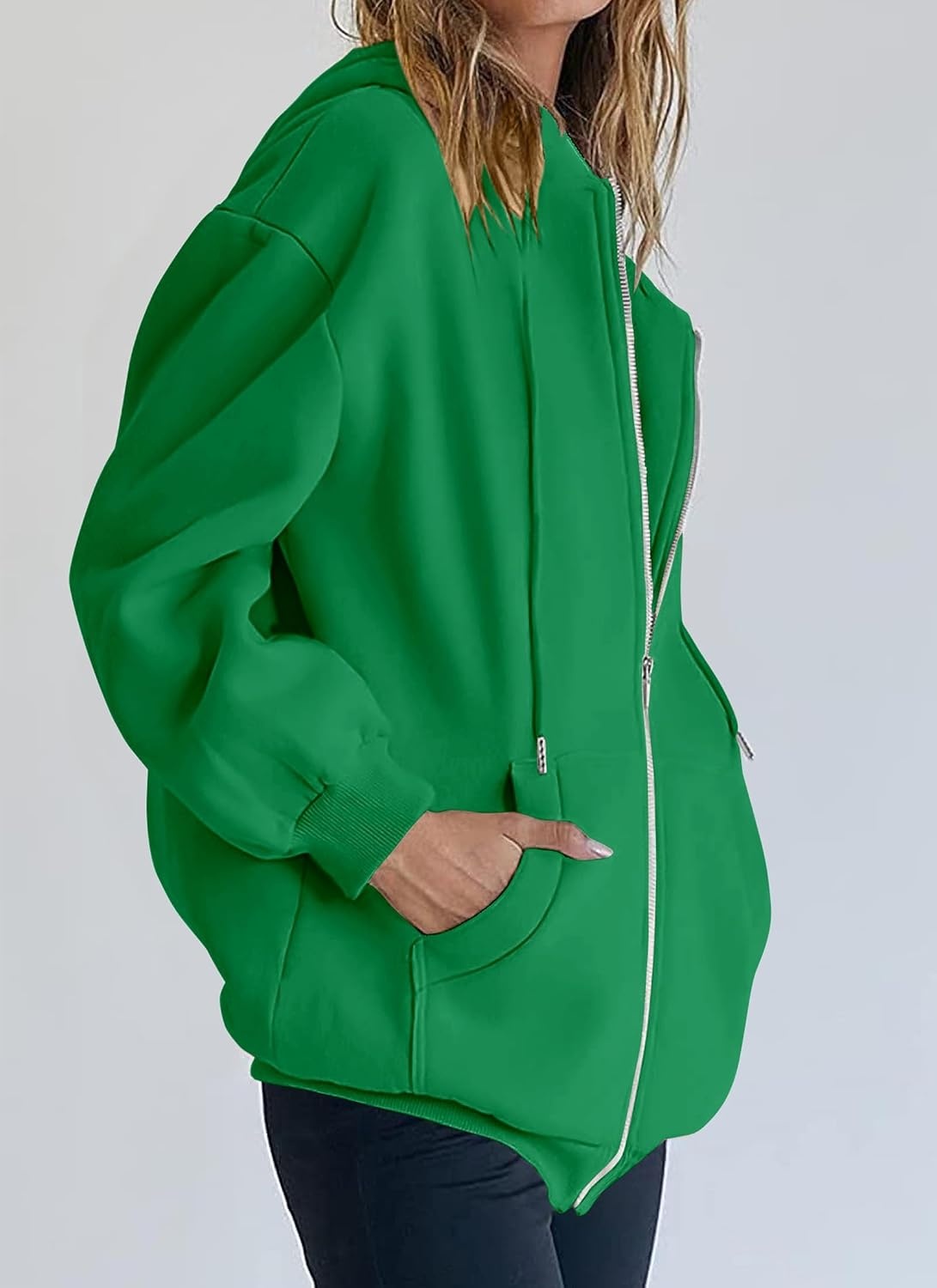 image:imagePRETTYGARDEN Womens Fall Zip Up Hoodies SweatshirtsGreen
