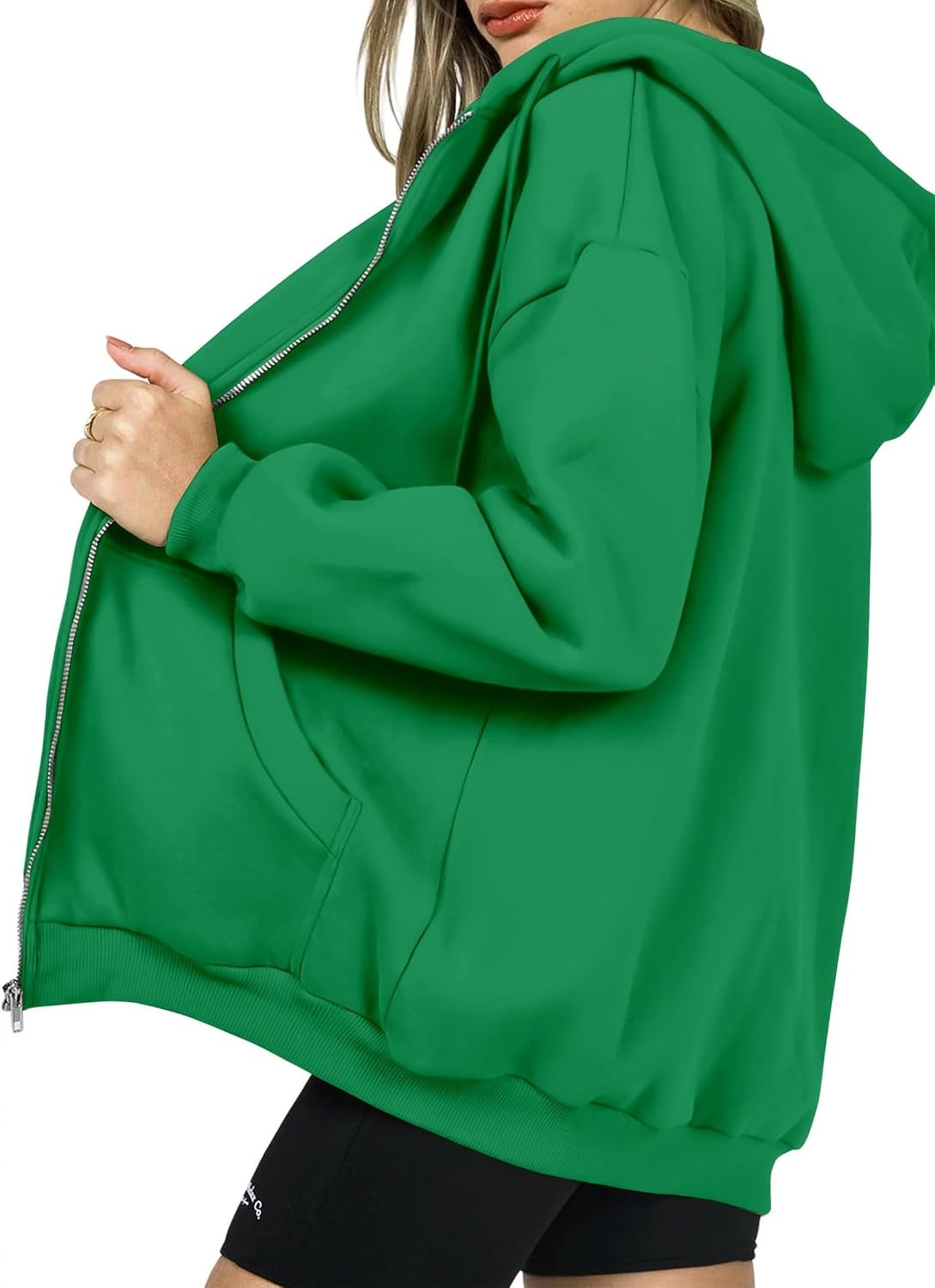 image:imagePRETTYGARDEN Womens Fall Zip Up Hoodies SweatshirtsGreen