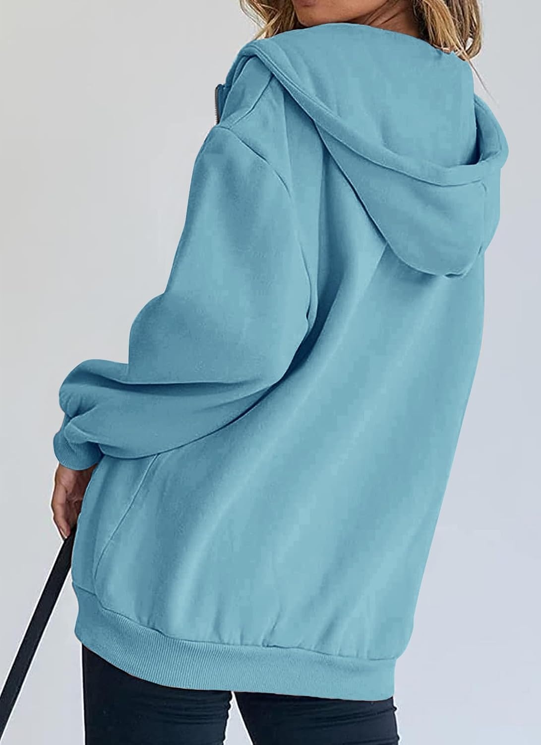 image:imagePRETTYGARDEN Womens Fall Zip Up Hoodies SweatshirtsLake Blue