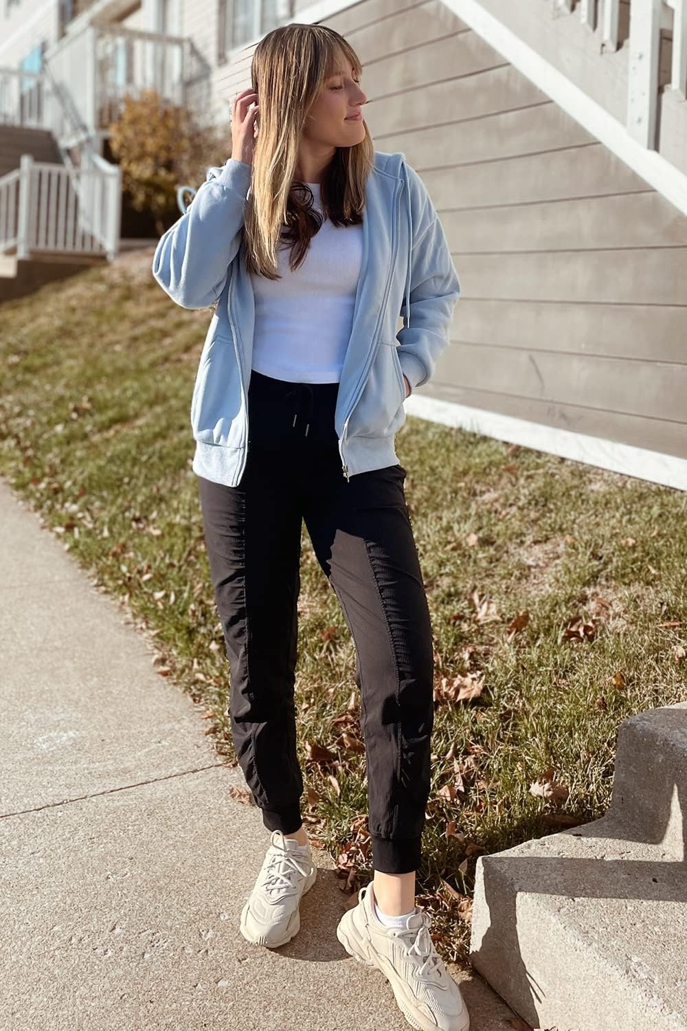 image:imagePRETTYGARDEN Womens Fall Zip Up Hoodies SweatshirtsLight Blue