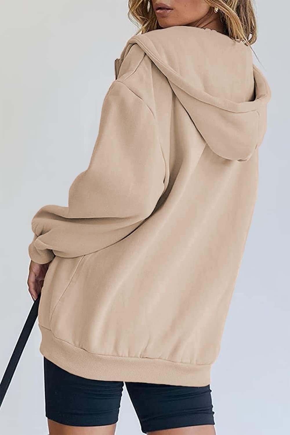 image:imagePRETTYGARDEN Womens Fall Zip Up Hoodies SweatshirtsLight Khaki