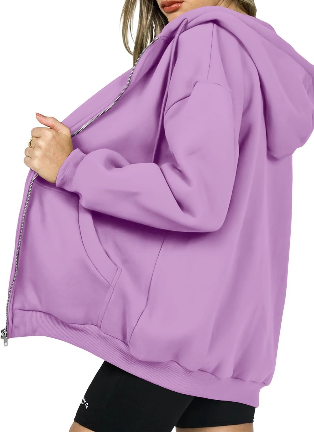 image:imagePRETTYGARDEN Womens Fall Zip Up Hoodies SweatshirtsLight Purple