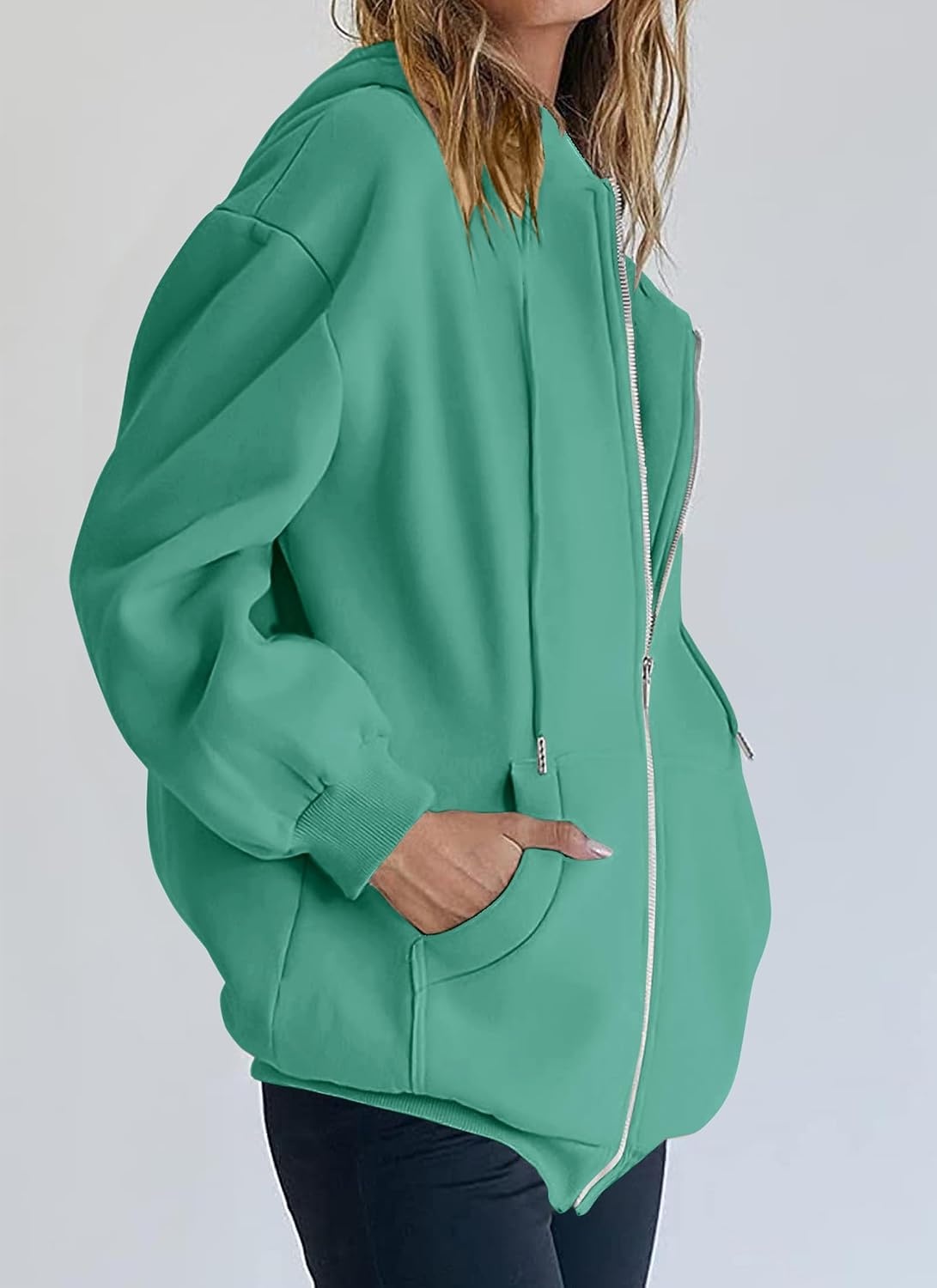 image:imagePRETTYGARDEN Womens Fall Zip Up Hoodies SweatshirtsMint Green