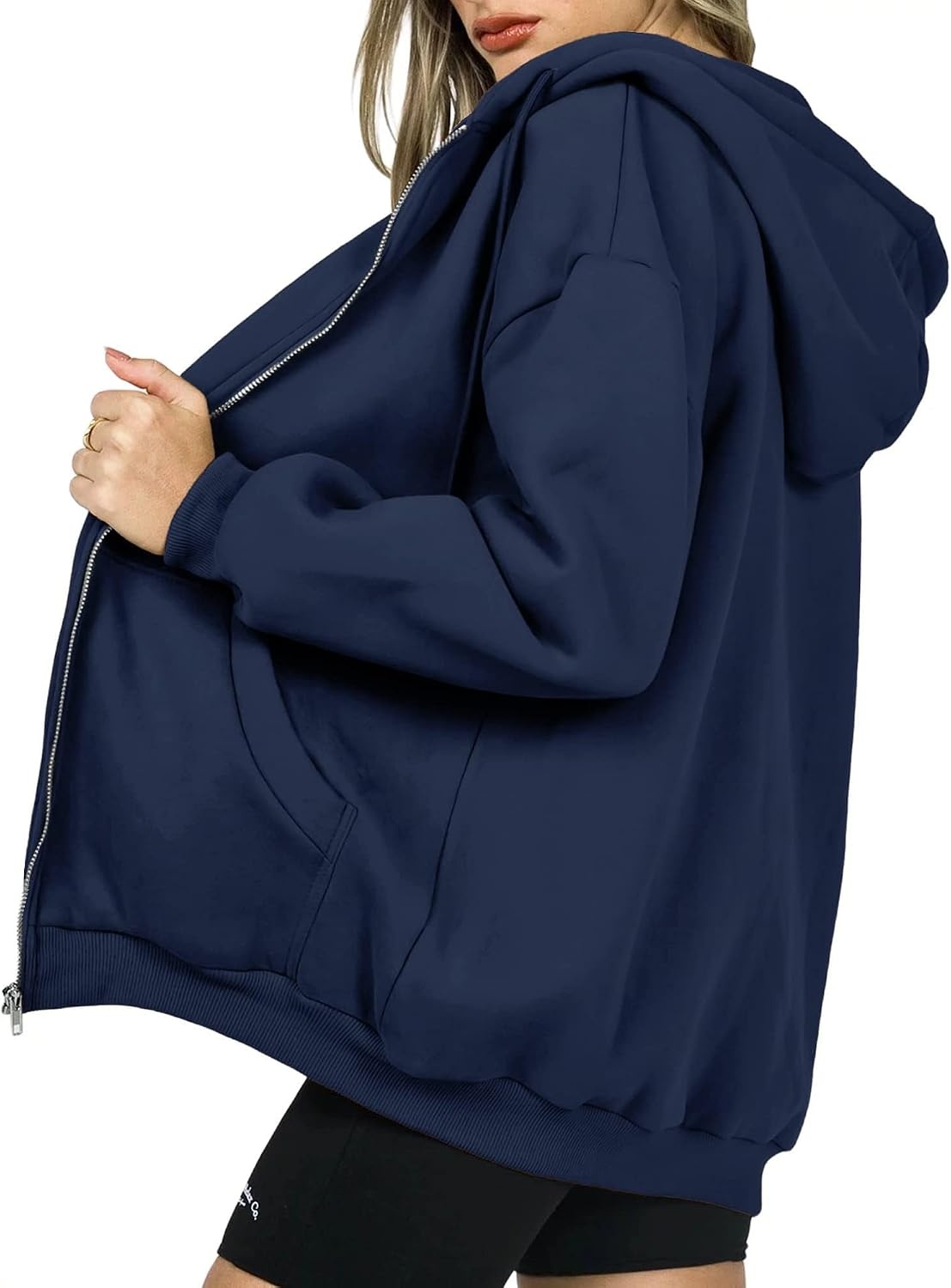 image:imagePRETTYGARDEN Womens Fall Zip Up Hoodies SweatshirtsNavy