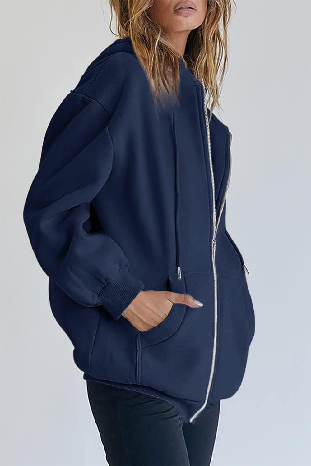 image:imagePRETTYGARDEN Womens Fall Zip Up Hoodies SweatshirtsNavy