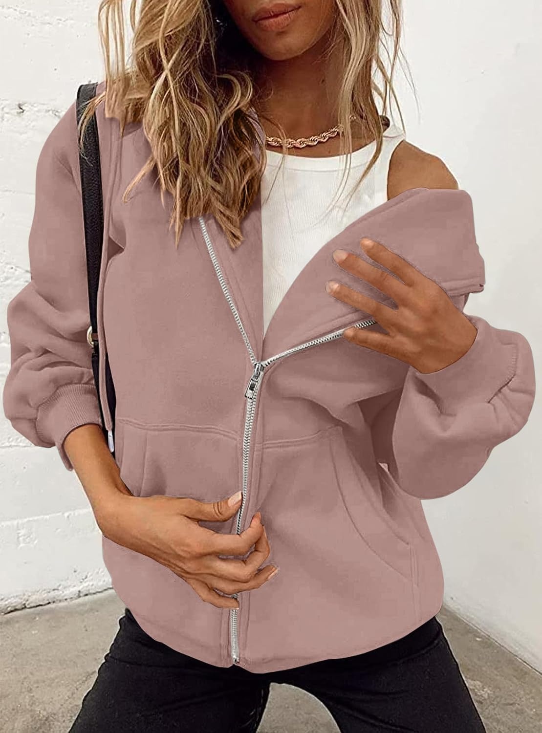 image:imagePRETTYGARDEN Womens Fall Zip Up Hoodies SweatshirtsNutmeg