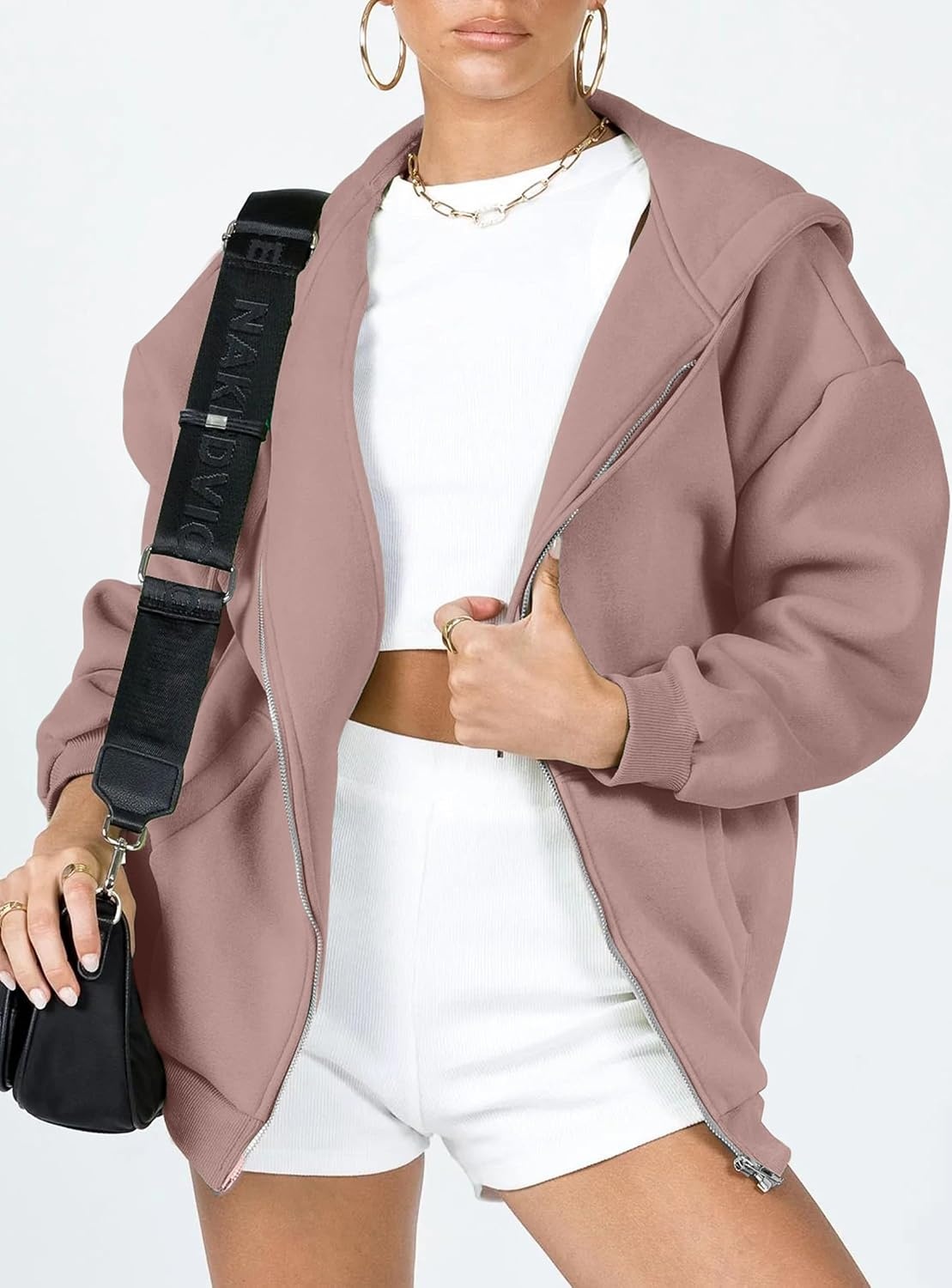 image:imagePRETTYGARDEN Womens Fall Zip Up Hoodies SweatshirtsNutmeg