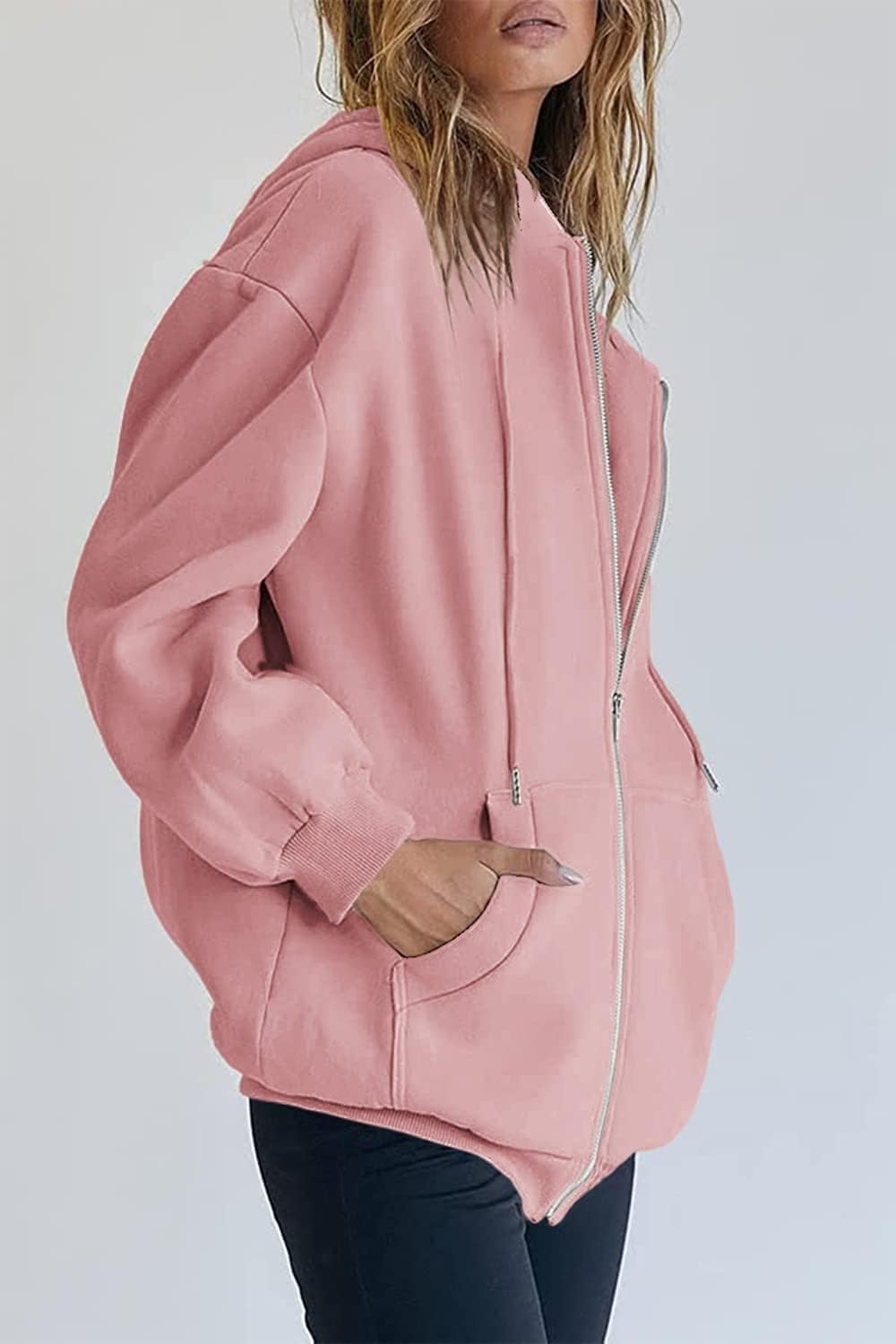 image:imagePRETTYGARDEN Womens Fall Zip Up Hoodies SweatshirtsPink