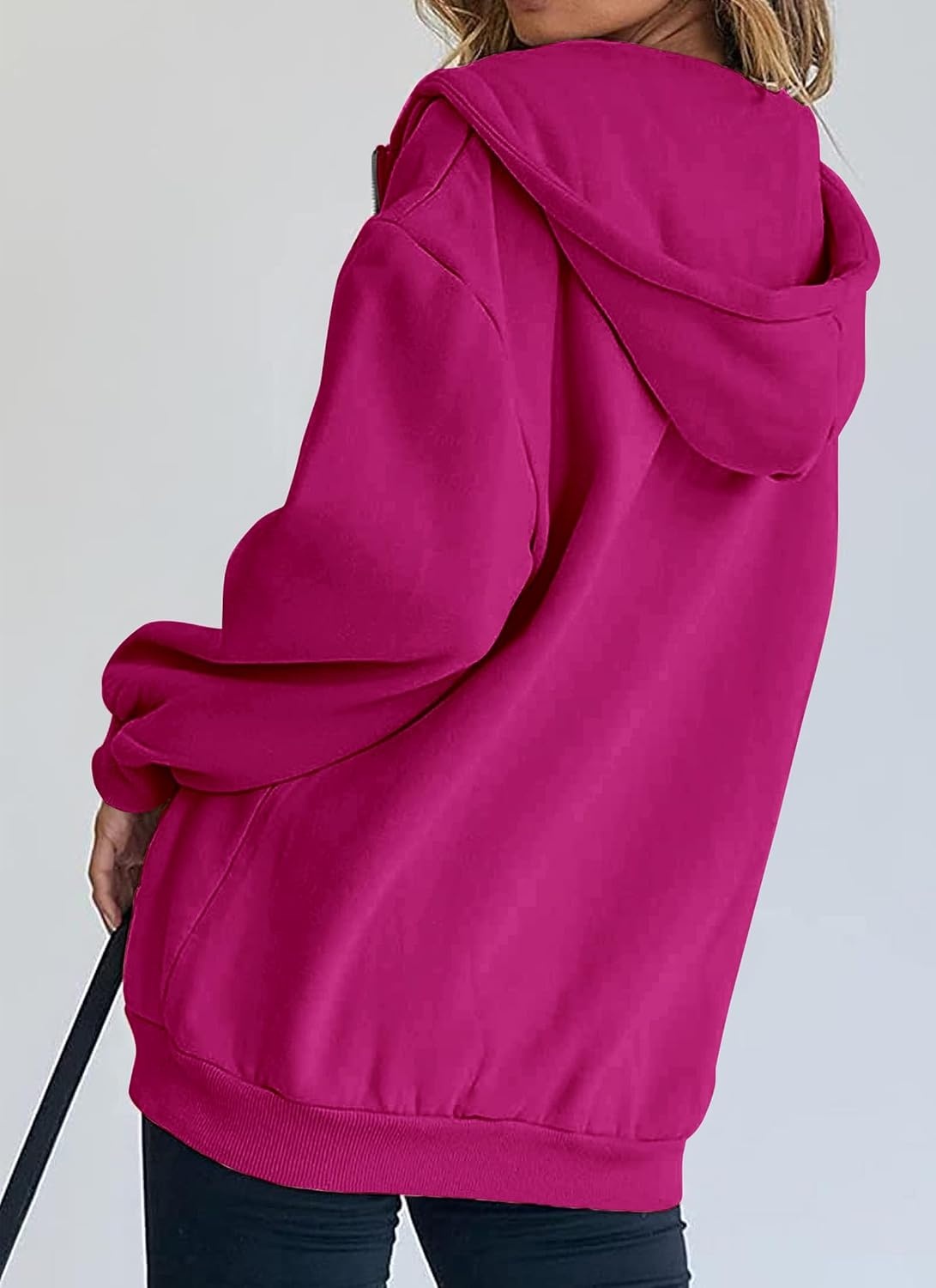 image:imagePRETTYGARDEN Womens Fall Zip Up Hoodies SweatshirtsRose Red