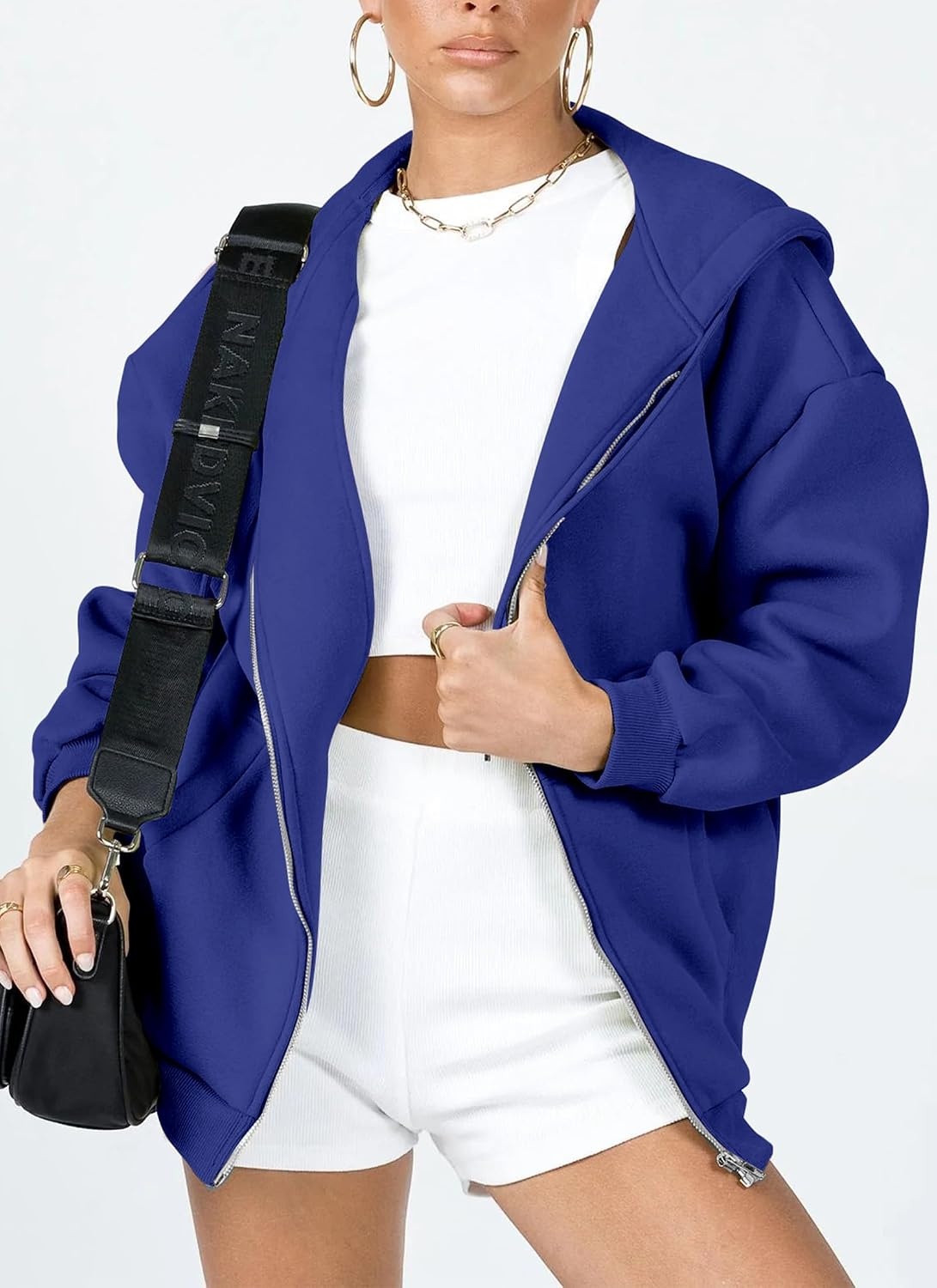 image:imagePRETTYGARDEN Womens Fall Zip Up Hoodies SweatshirtsRoyal Blue