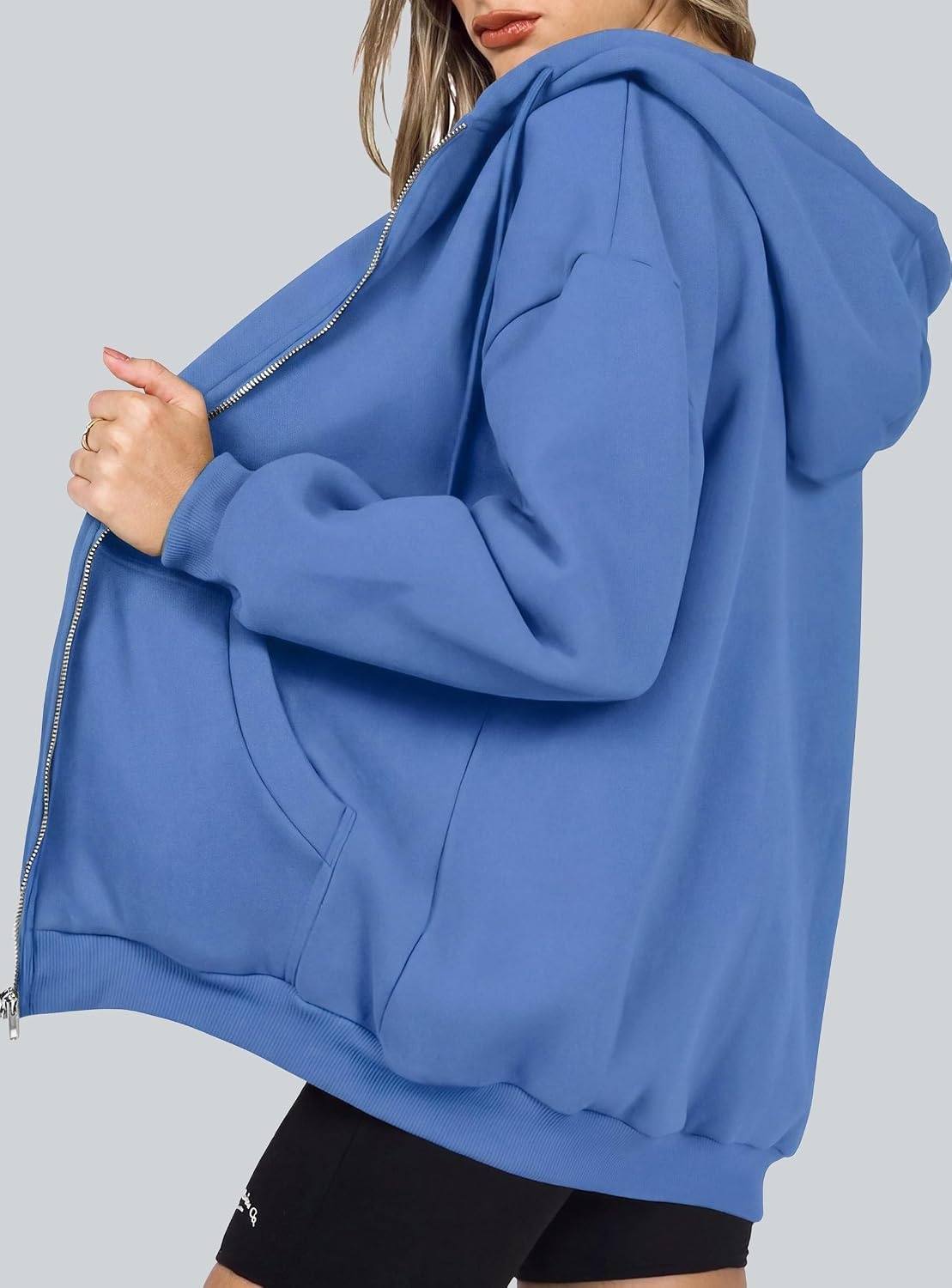 image:imagePRETTYGARDEN Womens Fall Zip Up Hoodies SweatshirtsSky Blue