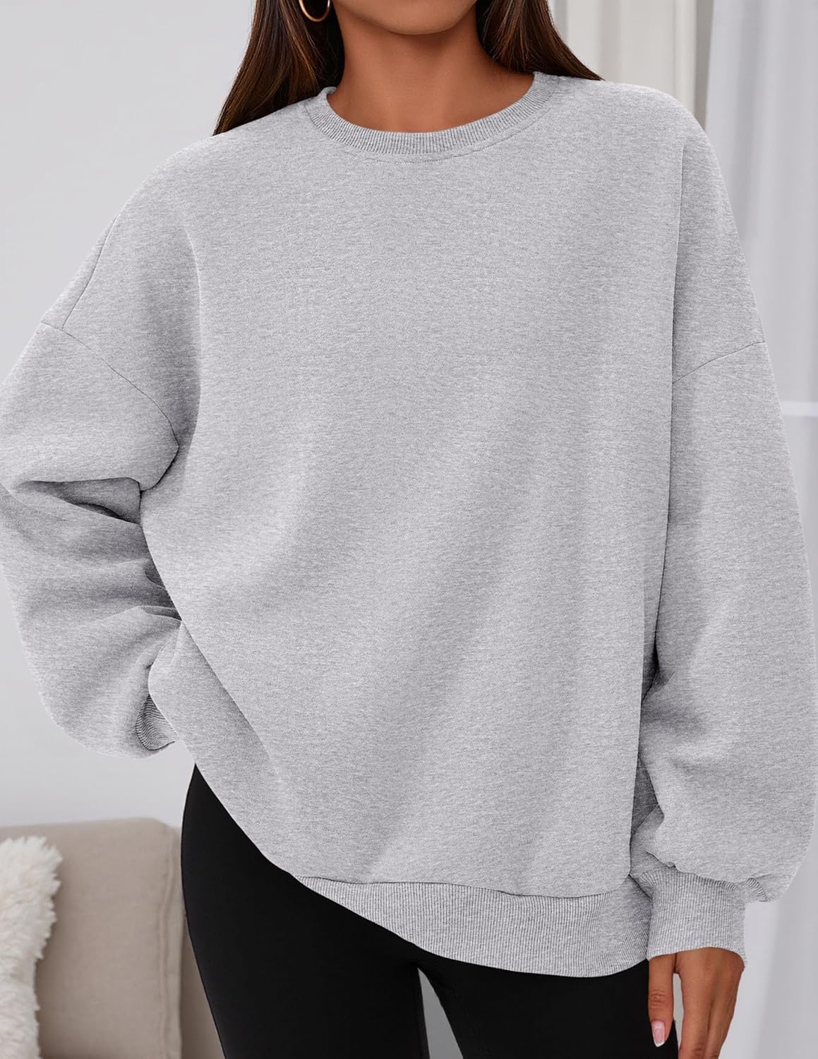 image:imagePRETTYGARDEN Womens Oversized Crewneck SweatshirtGrey