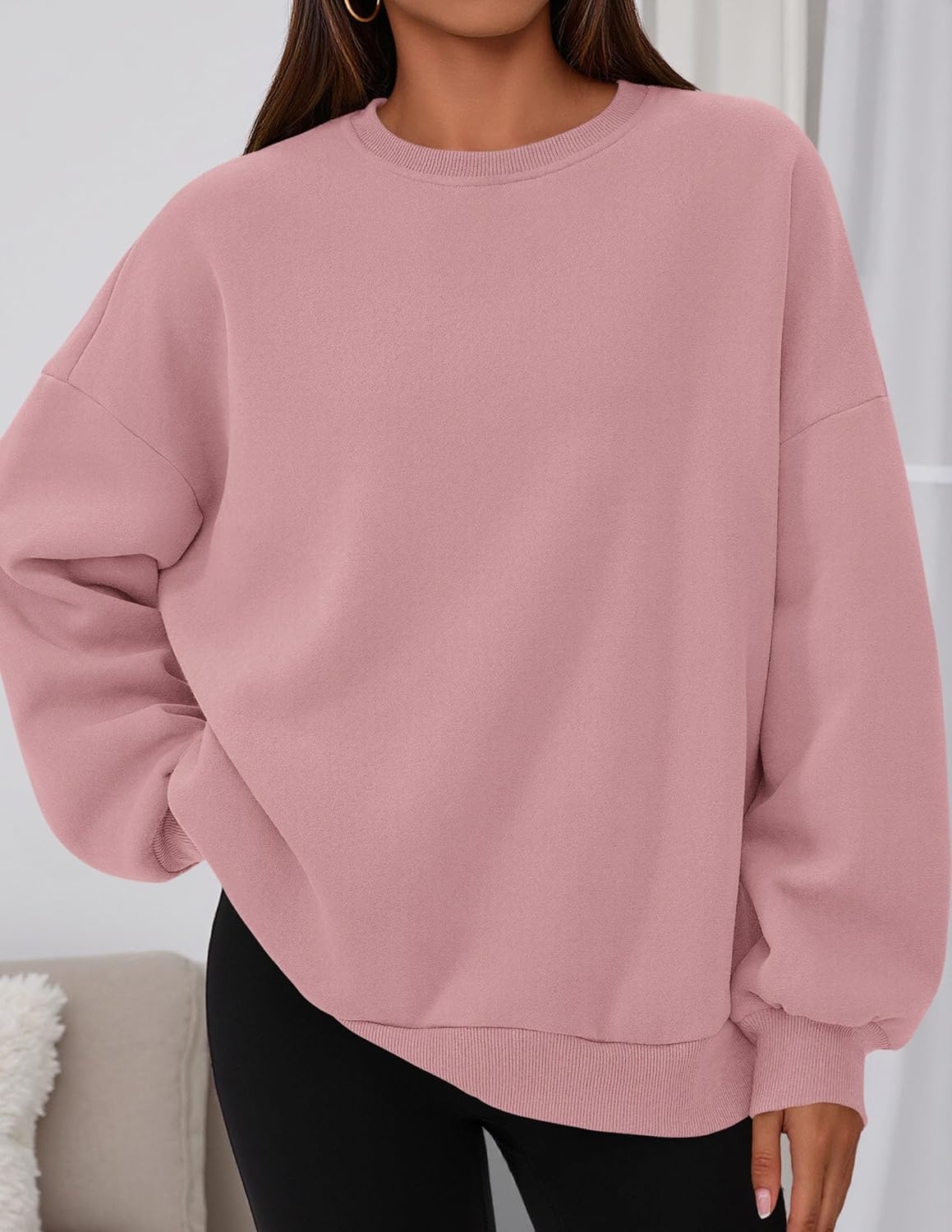 image:imagePRETTYGARDEN Womens Oversized Crewneck SweatshirtPink