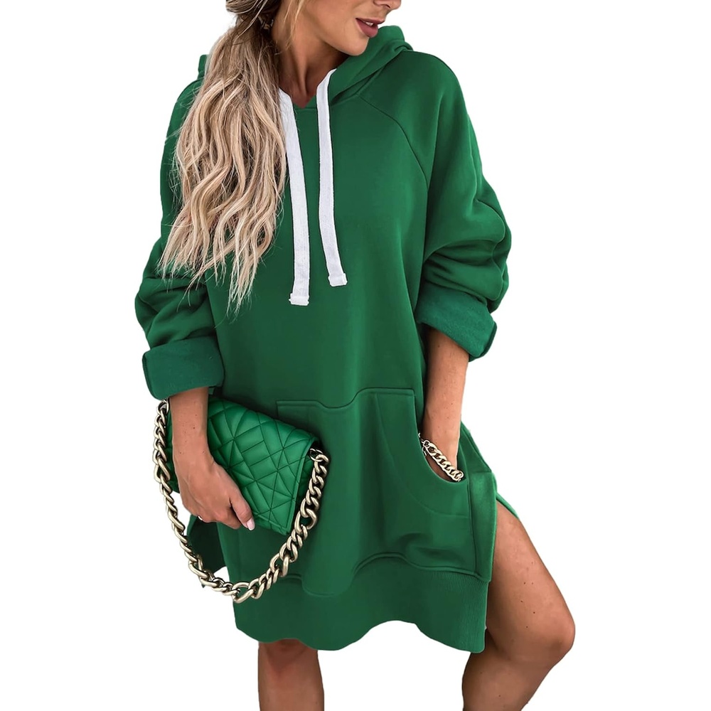 image:imagePRETTYGARDEN Sweatshirt for Women Fall Oversized Hoodie DressDark Green