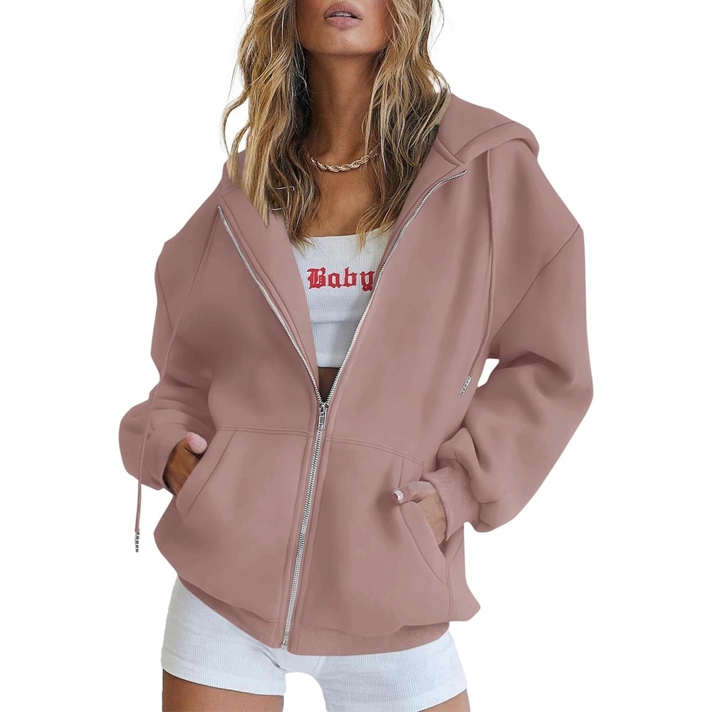 image:imagePRETTYGARDEN Womens Fall Zip Up Hoodies SweatshirtsNutmeg