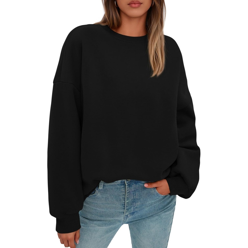 image:imagePRETTYGARDEN Womens Oversized Crewneck SweatshirtBlack