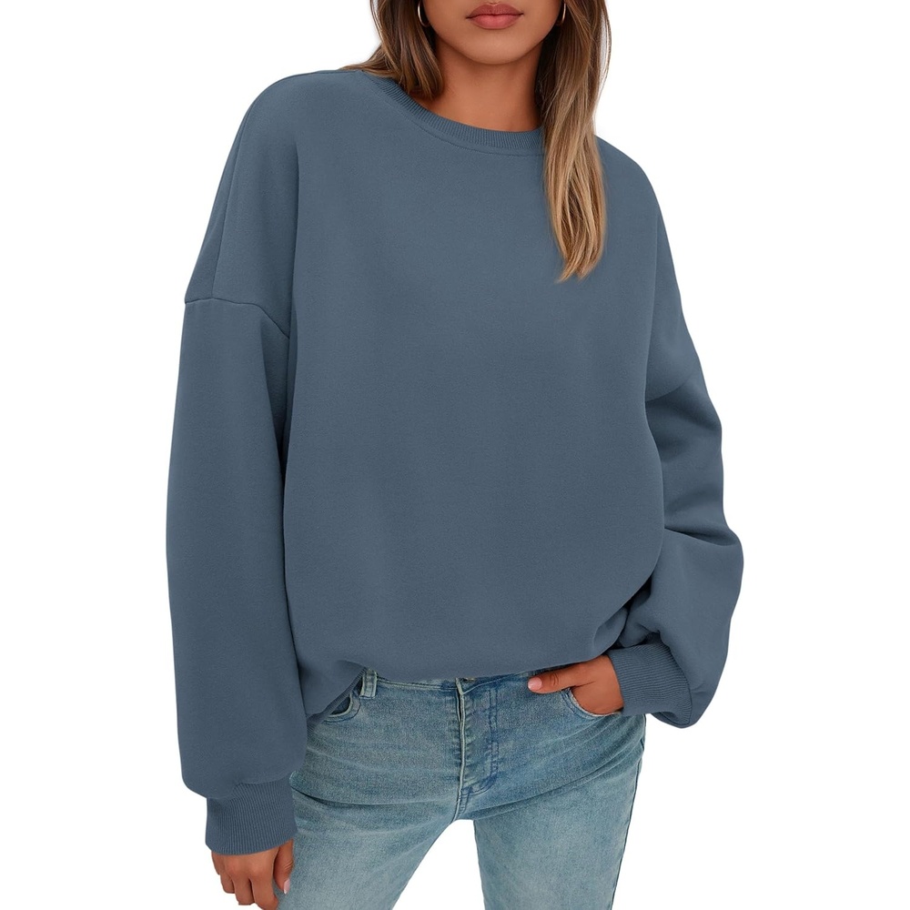 image:imagePRETTYGARDEN Womens Oversized Crewneck SweatshirtGrey Blue