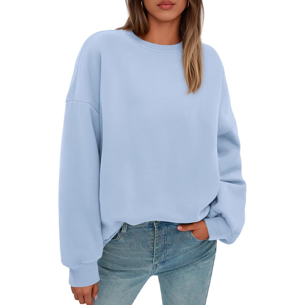image:imagePRETTYGARDEN Womens Oversized Crewneck SweatshirtLight Blue