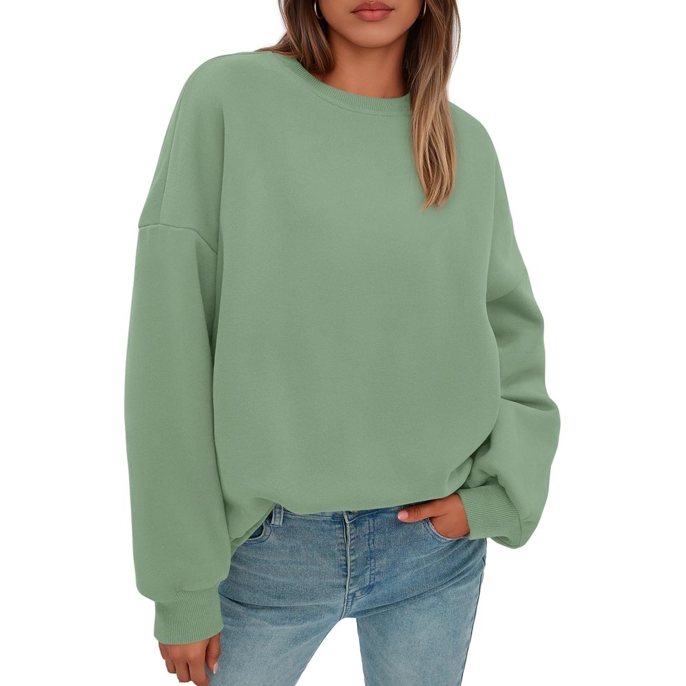 image:imagePRETTYGARDEN Womens Oversized Crewneck SweatshirtLight Green