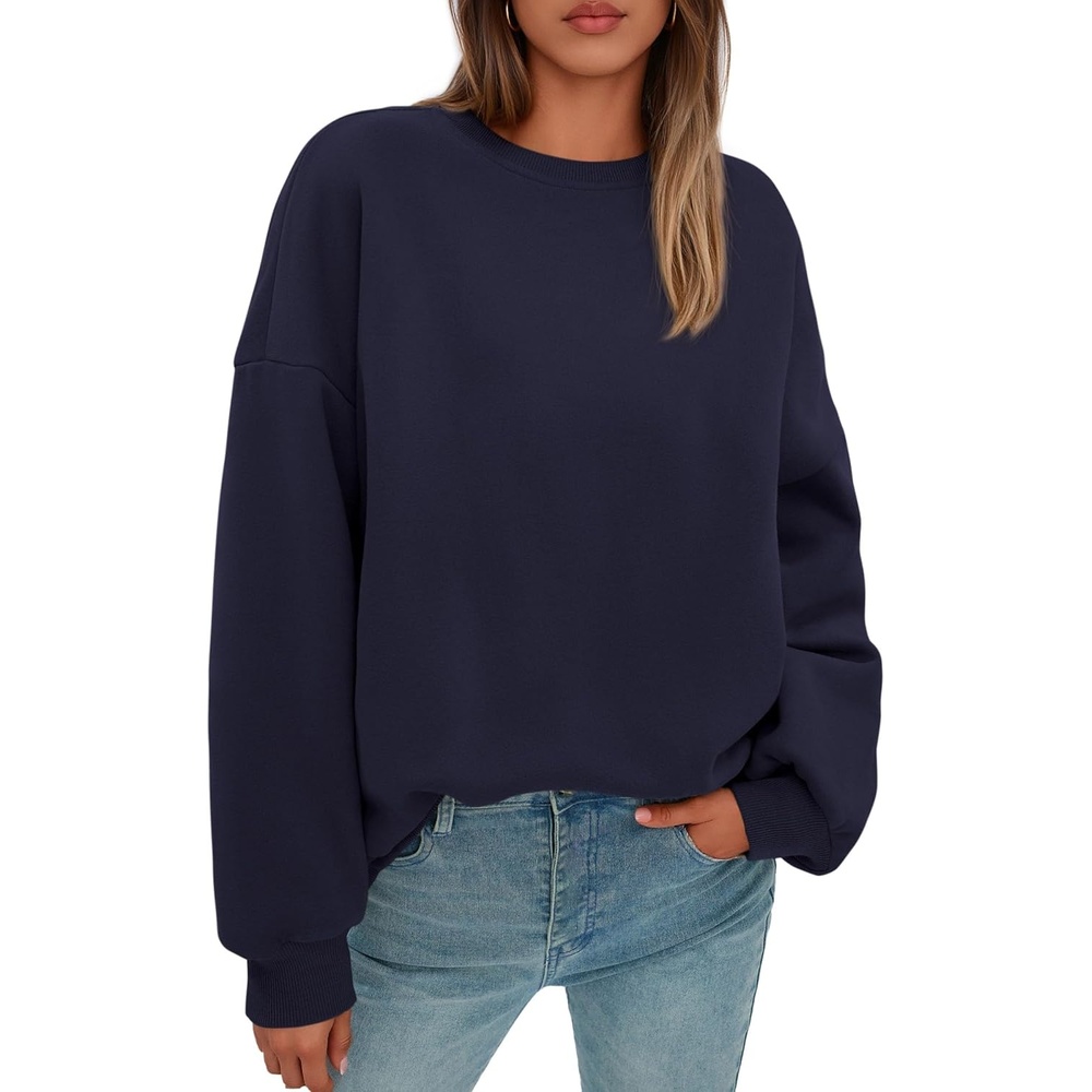 image:imagePRETTYGARDEN Womens Oversized Crewneck SweatshirtNavy Blue
