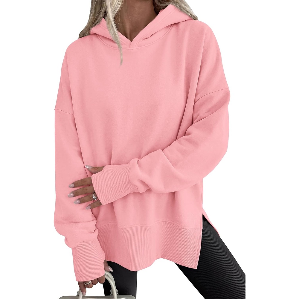 image:imagePRETTYGARDEN Womens Oversized Hoodies Side Slit SweatshirtsPink