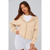 PRETTYGARDEN Hoodies for Women Fall Fashion Zip Up Fleece Plain Sweatshirt(Apricot)