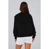 PRETTYGARDEN Hoodies for Women Fall Fashion Zip Up Fleece Plain Sweatshirt(Black)