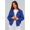 PRETTYGARDEN Hoodies for Women Fall Fashion Zip Up Fleece Plain Sweatshirt(Bright Blue)