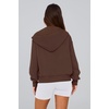 PRETTYGARDEN Hoodies for Women Fall Fashion Zip Up Fleece Plain Sweatshirt(Brown Coffee)