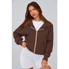 PRETTYGARDEN Hoodies for Women Fall Fashion Zip Up Fleece Plain Sweatshirt(Brown Coffee)