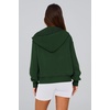 PRETTYGARDEN Hoodies for Women Fall Fashion Zip Up Fleece Plain Sweatshirt(Dark Green)