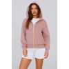 PRETTYGARDEN Hoodies for Women Fall Fashion Zip Up Fleece Plain Sweatshirt(Dusty Pink)