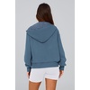 PRETTYGARDEN Hoodies for Women Fall Fashion Zip Up Fleece Plain Sweatshirt(Grey Blue)