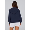 PRETTYGARDEN Hoodies for Women Fall Fashion Zip Up Fleece Plain Sweatshirt(Navy)