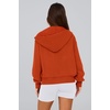 PRETTYGARDEN Hoodies for Women Fall Fashion Zip Up Fleece Plain Sweatshirt(Orange)