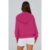 PRETTYGARDEN Hoodies for Women Fall Fashion Zip Up Fleece Plain Sweatshirt(Rose Red)
