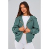 PRETTYGARDEN Hoodies for Women Fall Fashion Zip Up Fleece Plain Sweatshirt(Sage Green)