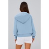 PRETTYGARDEN Hoodies for Women Fall Fashion Zip Up Fleece Plain Sweatshirt(Sky Blue)