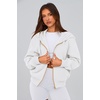 PRETTYGARDEN Hoodies for Women Fall Fashion Zip Up Fleece Plain Sweatshirt(White)