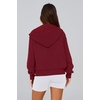 PRETTYGARDEN Hoodies for Women Fall Fashion Zip Up Fleece Plain Sweatshirt(Wine Red)