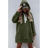 PRETTYGARDEN Sweatshirt for Women Fall Oversized Hoodie Dress(Army Green)